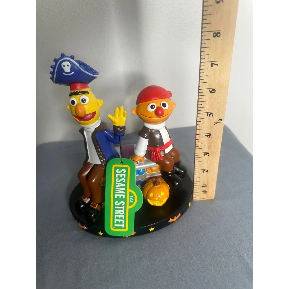 Sesame Street Bert and Ernie Pirate Halloween Figure Treasure Chest Decoration